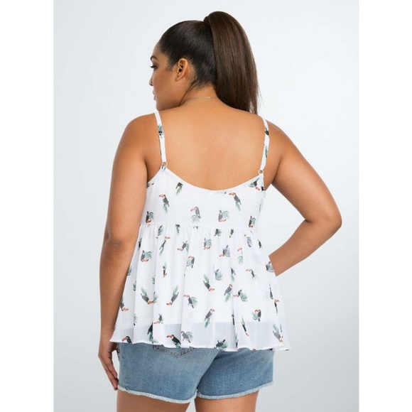 ❌SOLD❌ [Torrid] Toucan Semi Sheer Babydoll Blouse - Picture 2 of 8
